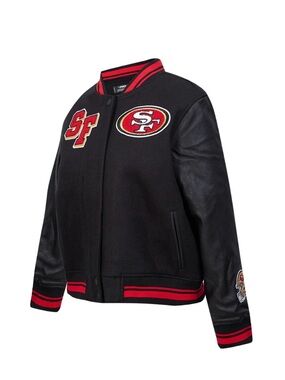 NFL SAN FRANCISCO 49ERS MASHUP WOMEN'S RIB WOOL VARSITY JACKET SIZE XLARGE
